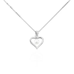 Collier Ainhoa Maille Forçat Argent Blanc Perle De Culture