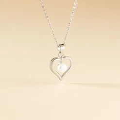 Collier Ainhoa Maille Forçat Argent Blanc Perle De Culture