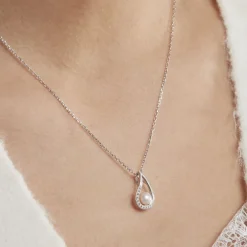 Collier Akiko Argent Blanc Perle De Culture Et Oxyde De Zirconium