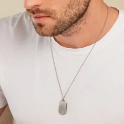 Collier Alessio Acier Blanc