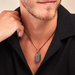 Collier Alessio Acier Noir