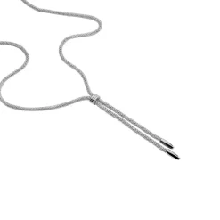 Collier Aleyna Maille Popcorn Acier Blanc