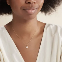 Collier Aloys Or Jaune Perle De Culture Et Oxyde De Zirconium