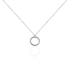 Collier Ambroisie Argent Blanc Oxyde De Zirconium