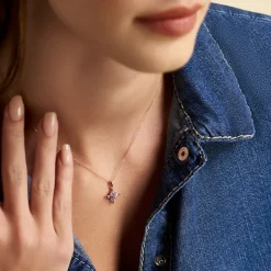 Collier Anabele Or Rose Amethyste Oxyde