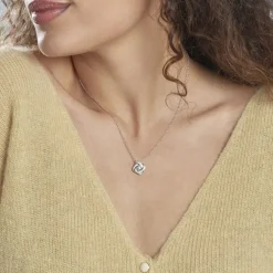 Collier Anasthase Argent Blanc Oxyde De Zirconium