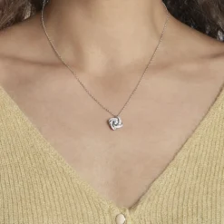 Collier Anasthase Argent Blanc Oxyde De Zirconium