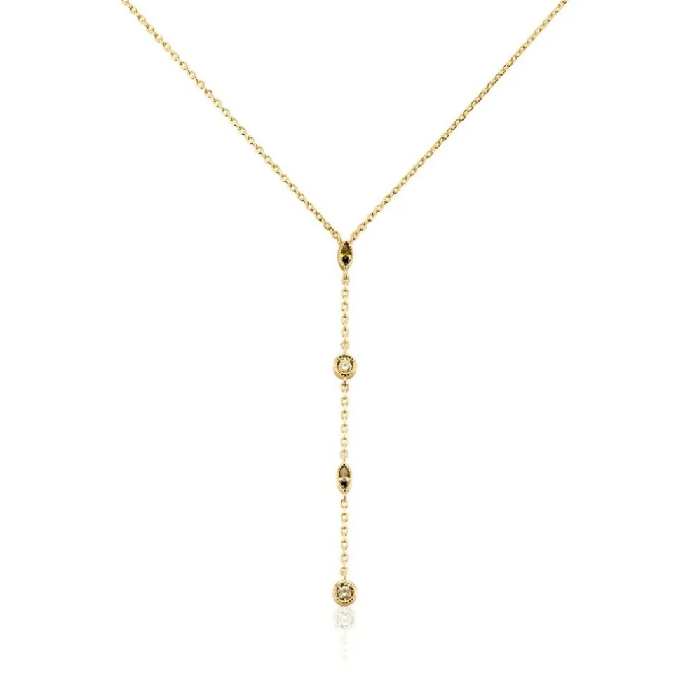 Collier Angelica Plaque Or Jaune Oxyde De Zirconium