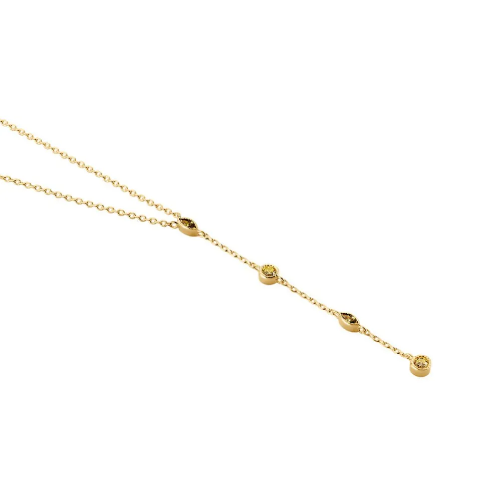 Collier Angelica Plaque Or Jaune Oxyde De Zirconium