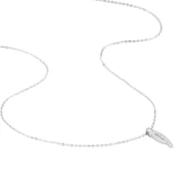 Collier Ange-line Argent Blanc Oxyde De Zirconium