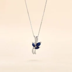 Collier Angie Or Blanc Saphir Diamant