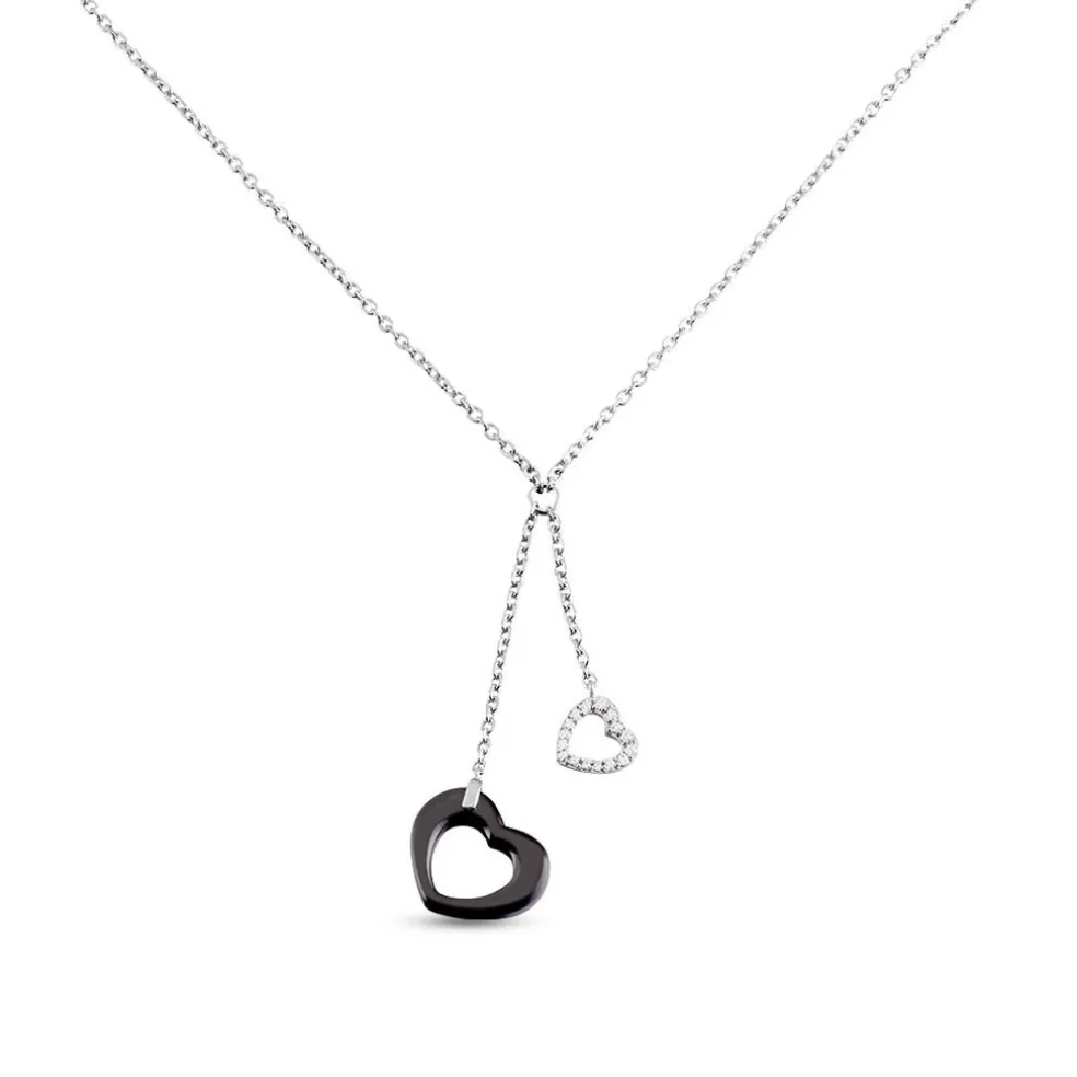 Collier Anissa Argent Blanc Céramique Et Oxyde De Zirconium