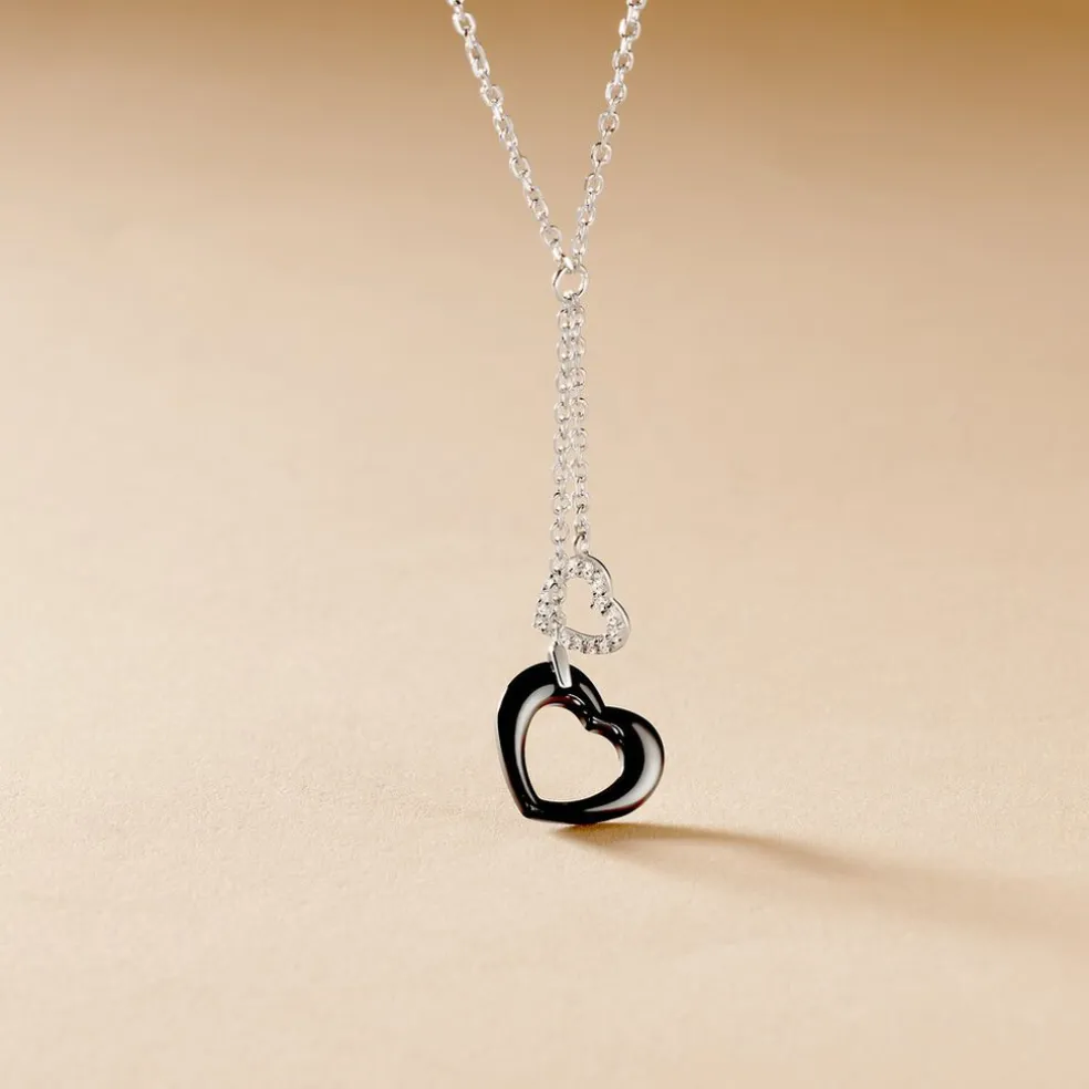 Collier Anissa Argent Blanc Céramique Et Oxyde De Zirconium