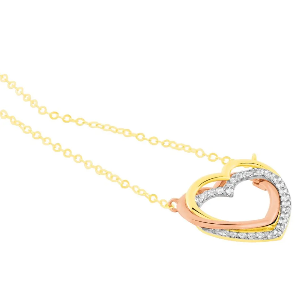 Collier Anthime Or Tricolore Oxydes De Zirconium