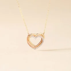 Collier Anthime Or Tricolore Oxydes De Zirconium