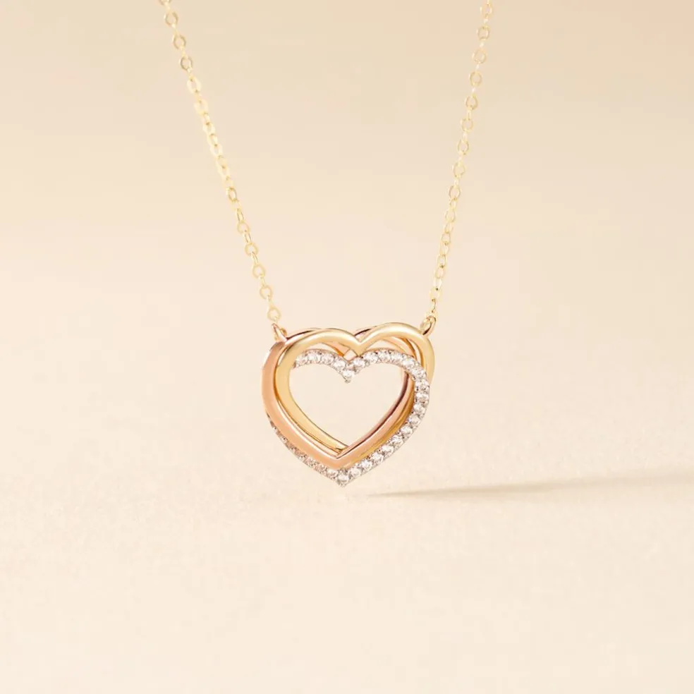 Collier Anthime Or Tricolore Oxydes De Zirconium