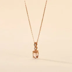 Collier Antonia Or Rose Morganite Et Oxyde De Zirconium