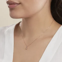 Collier Antonia Or Rose Morganite Et Oxyde De Zirconium