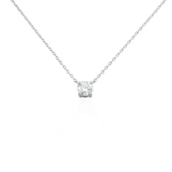 Collier Aphrodite Or Blanc Diamant Synthetique