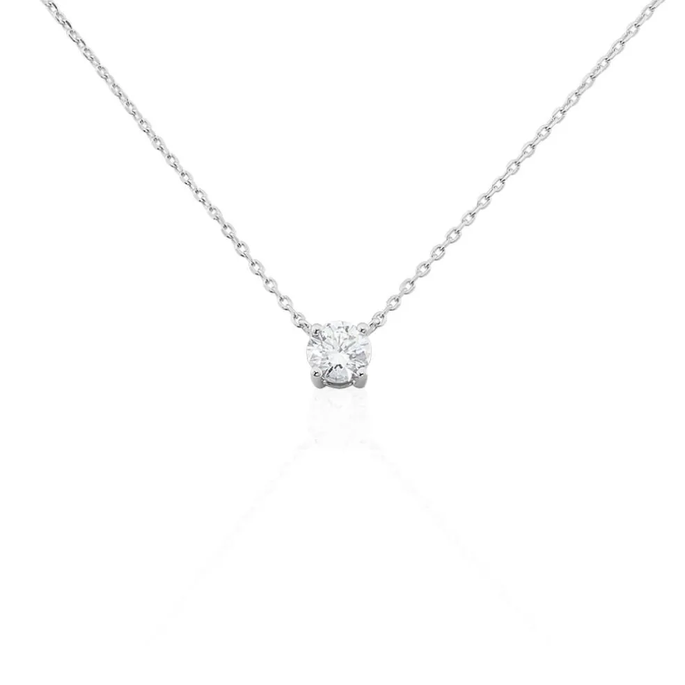 Collier Aphrodite Or Blanc Diamant Synthetique