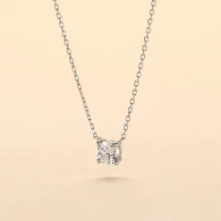 Collier Aphrodite Or Blanc Diamant Synthetique