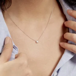 Collier Aphrodite Or Blanc Diamant