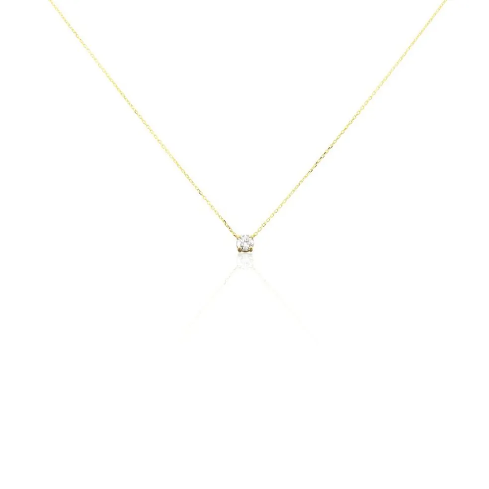 Collier Aphrodite Or Jaune Diamant Synthetique