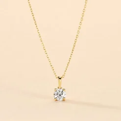 Collier Aphrodite Or Jaune Diamant Synthetique