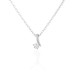 Collier April Argent Blanc Oxyde De Zirconium