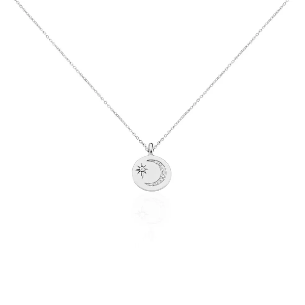 Collier Araroundus Argent Blanc Oxyde De Zirconium