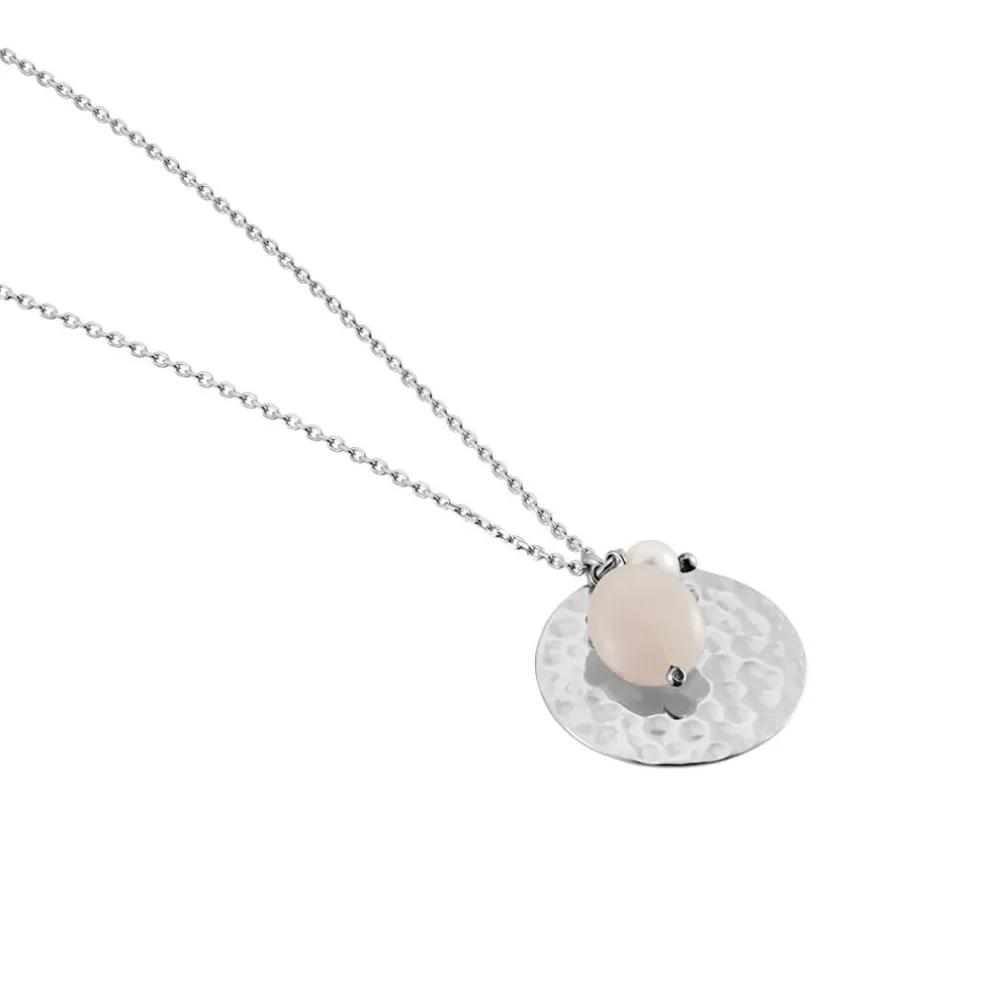 Collier Arcelia Argent Blanc Quartz Perle De Culture