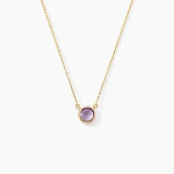Collier Arenale Or Jaune Amethyste