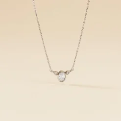 Collier Argent Blanc Afonso Oxyde De Zirconium