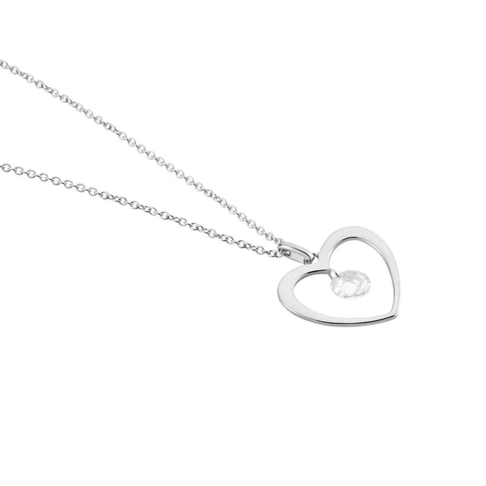 Collier Argent Blanc Armo Oxydes De Zirconium