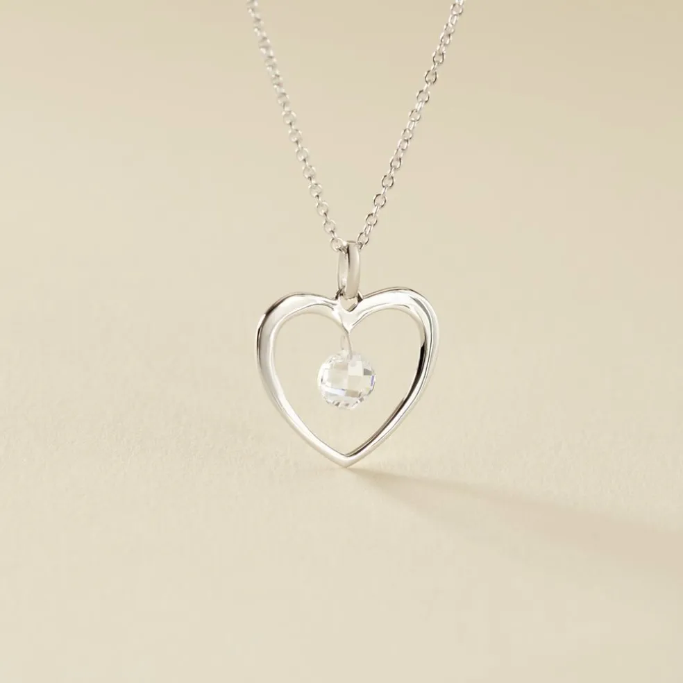 Collier Argent Blanc Armo Oxydes De Zirconium