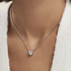 Collier Argent Blanc Aroha Oxyde De Zirconium