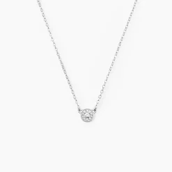 Collier Argent Blanc Auxana Oxyde De Zirconium
