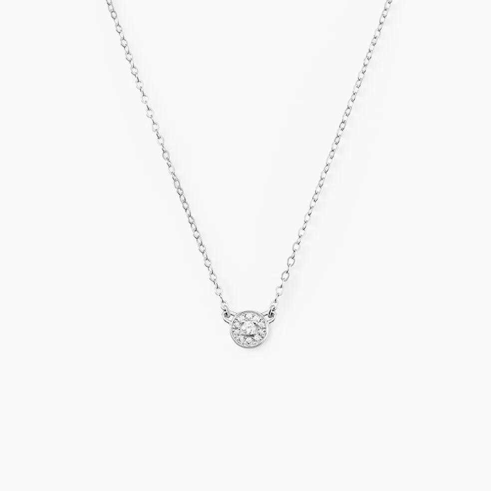 Collier Argent Blanc Auxana Oxyde De Zirconium