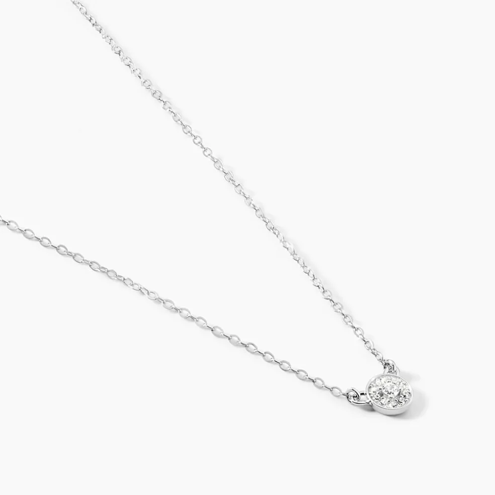 Collier Argent Blanc Auxana Oxyde De Zirconium