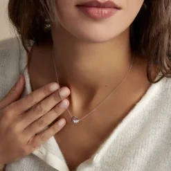 Collier Argent Blanc Bee Good Oxyde De Zirconium