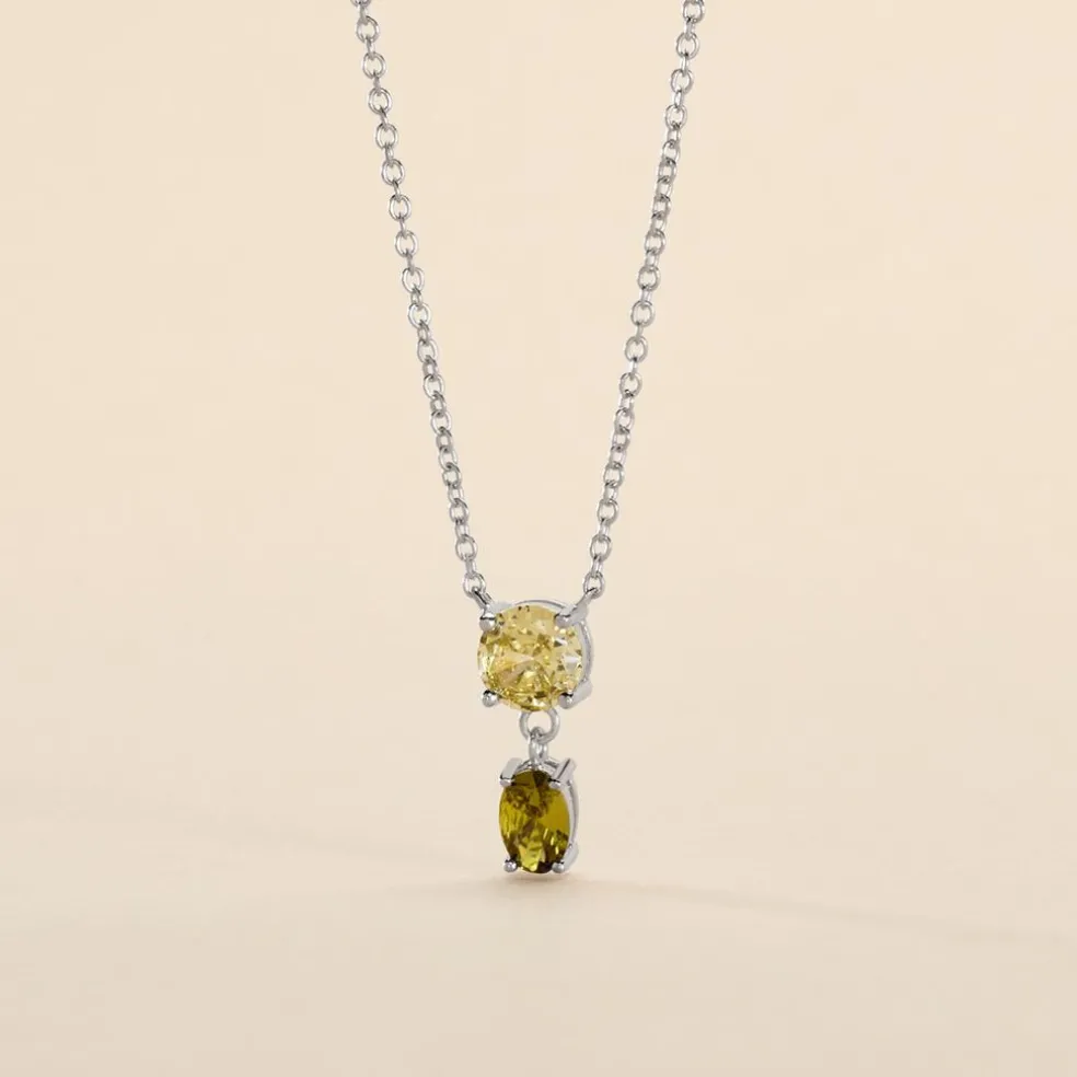 Collier Argent Blanc Brenna Oxydes De Zirconium