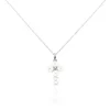 Collier Argent Blanc Burt Perles De Culture Oxydes De Zirconium