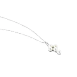 Collier Argent Blanc Burt Perles De Culture Oxydes De Zirconium