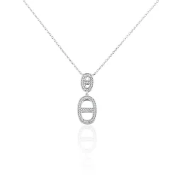Collier Argent Blanc Caprina Oxydes De Zirconium