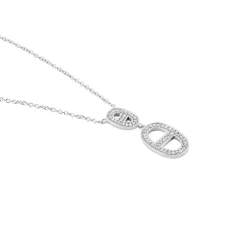 Collier Argent Blanc Caprina Oxydes De Zirconium