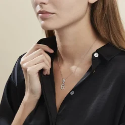 Collier Argent Blanc Caprina Oxydes De Zirconium