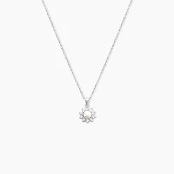 Collier Argent Blanc Cheri Perle De Culture Oxydes De Zirconium