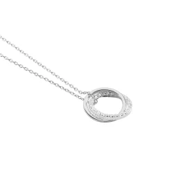 Collier Argent Blanc Circus Oxyde De Zirconium Maille