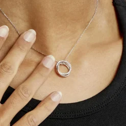 Collier Argent Blanc Circus Oxyde De Zirconium Maille