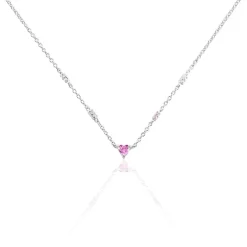 Collier Argent Blanc Declaration Oxyde De Zirconium